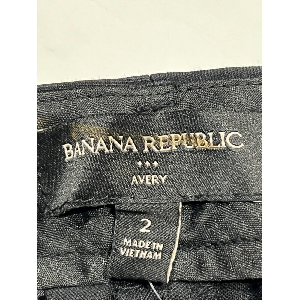 NWT BANANA REPUBLIC Mid Rise Straight Fit Trouser Pants Sz 2 Black #465051 - Picture 5 of 7